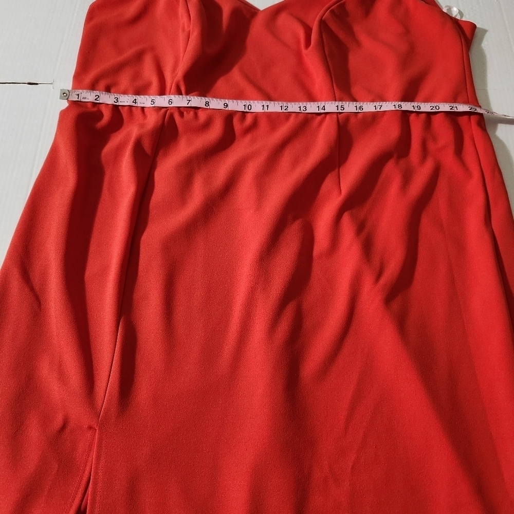 ABS Allen Schwartz Dress Gown Evening Red Deep V-Neck Knit Sleeveless Plus 24 - Picture 11 of 14